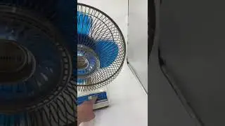 Vintage Galaxy 12&rdquo; Oscillating Fan Blue Blades #2