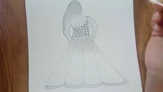 How to draw a fashion girl/girl drawing/gown drawing/dress design drawing model/pencil drawing