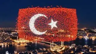 Drone Show in İstanbul Türkey , A legendary show with thousands of drones in the skies of Istanbul. 