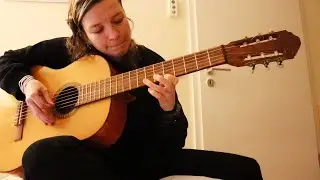 neck too big for my hands - guitar improvisation on big old acoustic guitar