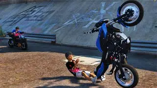 GTA 5 VIDA REAL: CAI NO GRAU COM A MOTO NOVA DO MEU AMIGO