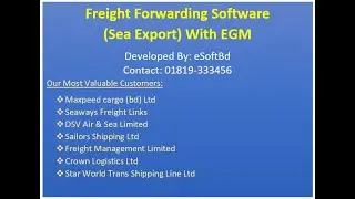 Freight Management Software (Sea Export) With EGM