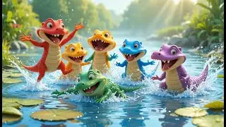 Five Little Platypuses Splash Splash Splash | Water Safety & Counting Song for Kids---