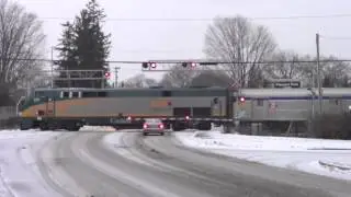 VIA RAIL Trains in Ottawa, Ontario Canada Moodie Drive Railroad crossing