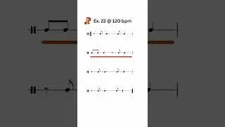 Rhythm Exercises 22 at 120 bpm  #learnmusic #drummer #drums #rhythmexercises #musicexercises