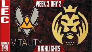 VIT vs MAD Highlights | LEC Summer 2021 W3D2 | Team Vitality vs MAD Lions