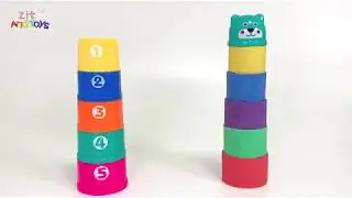 Learn Colors with Rainbow Kinetic Sand Toy Tower Building Play with nursery rhymes songs for kids
