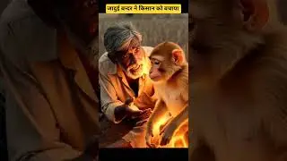 जादुई बन्दर ने किसान को बचाया । monkey video 🐒🐒🐵
