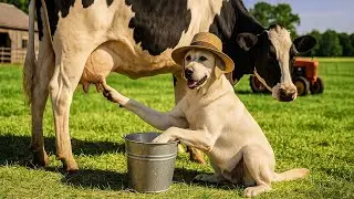 DOG FARM: Feed the Cows, Milk the Dairy Cows, Transport Milk with Truck, Excavator, Milk Tanker