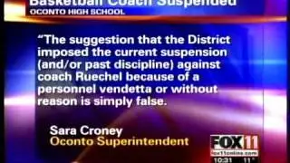 Oconto basketball coach suspended