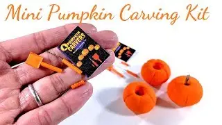 DIY Miniature  Pumpkin Carving Kit - Halloween Dollhouse Crafts