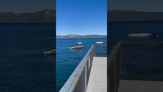 Top deck view, buoy field, and private beach ￼👀              #mountains #laketahoe  #airbnb #vrbo