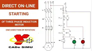 how to simulate DOL starting of a three phase  motor, one direction of rotation on cade simu