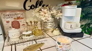 Decorate With Me🍁Fall Glam Coffee Bar Station☕️ #homedecor