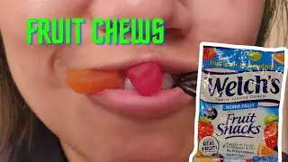 Welch's Fruit Snacks. Soft chewing sound. Food & Eating ASMR.