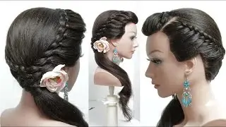 Bridal Braided Ponytail Hairstyle || Step By Step For Long Hair | 4 Strand and Fishtail Lace Braids