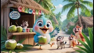 The Coconut Water Bird Story 🥥 | Colorful 3D Kids Animation