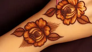 Arabic Rose  mehendi design easy and simple || Rose 🌹 leaf 🌿 mehndi || easy mehndi