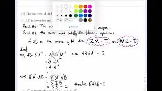Linear matrix Algebra proof examples