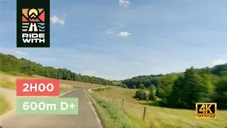 2 hours road ride bike for indoor cycling training // Ardennes FRANCE Full HD 4K
