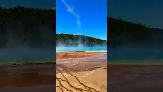 Tornado caught on camera , Grand Prismatic #yellowstone #tornado #smoke #hotspring #grandprismatic