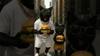 Surreal ASMR: The Cat Jealous of the Giant Burger 🍔🐾 AI Animation