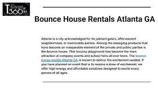 WHY THE BOUNCE HOUSE RENTALS ARE HITTING THE ROOF IN ATLANTA EVENTS