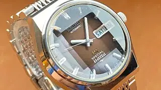 Винтажные Seiko LM LordMatic Special 5216-7070, февраль 1975 г., оригинальные. Циферблат и браслет шоколадного цвета, обслуживание.