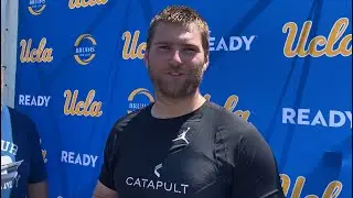 UCLA TE Jack Pedersen after first practice of fall camp (7.30.25)