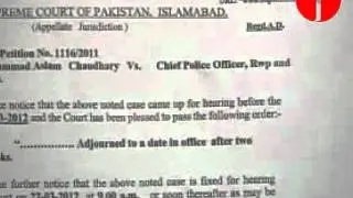 Court notice pasted outside Musharraf's farmhouse