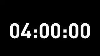 4 Hour Timer  | Clean Countdown | No Music | HD / 4K