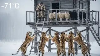 90-Year-Old Woman Battles Siberian Tigers to Save Her Snow Sheep | Yakutia Survival