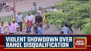 Congress And BJP Workers Clash In Raipur Over Rahul's Disqualification