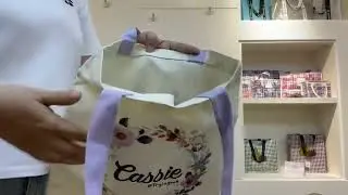 Reusable Foldable Cotton Shopping Gift Bags Cloth Tote with Custom Logos Made From Durable Canvas Ma