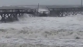 Hurricane Ian Causes Pier To Collapse In Myrtle Beach, SC