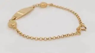 ENGRAVED BRACELET WITH HEART - 14K YELLOW GOLD 6 INCHES (ENGRAVED INCLUDE) 2.2 GRAMS