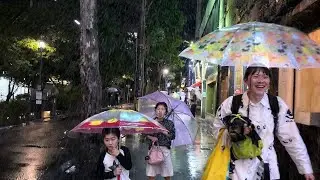 Japan Night Rain Walk: Kyoto Pontocho & Takase River in 4K HDR | Japan Nightlife Tour