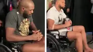 Both #UFC239 main event fighters leave in wheelchairs