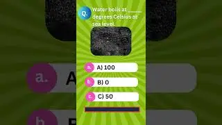 🕓10 Second Fact: Water Boils at ___ degrees Celsius at Sea Level! 🌊 #quizzyshop #shortsquiz #iqboost