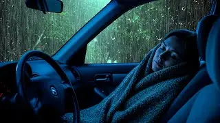 Acalmar Ansiedade e Adormeça Naturalmente com Chuva Forte e Trovoadas no Carro Aconchegante