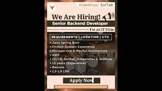 Hiring! Hiring! Hiring! We are hiring a Senior Backend Developer!  #hiring #talentacquisition #job