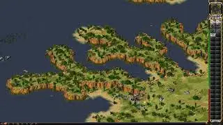Бой в red alert 2 на карте OCEANIA v. 4.9 (1v1v1v1)
