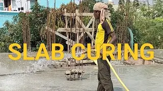 Slab Curing process || Slab Curing process method by DINDA CONSTRUCTION 🏗️🏗️ #building #home #water