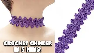 Quick & Easy Crochet Choker Tutorial In 5 Mins! (+Eng Sub)