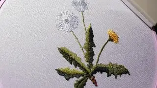 DETAILED DANDELION HAND EMBROIDERY BEAUTIFUL FLOWER DESIGN NEEDLEWORK GUIDE