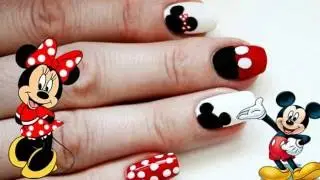 Mickey Ve Minnie Fare Tırnak Tasarımı / Mickey And Minnie Nail Art Tutorial