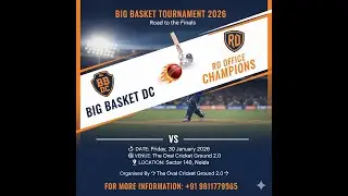 Big Basket DC VS RO Office Semi Final 1  (Big Basket Tournament)Organised by The Oval