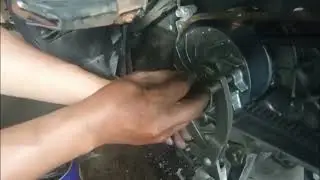pasang pinion drive pulley