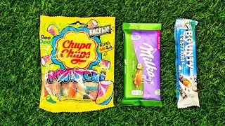 Satisfying video ASMR, chuppa chups rolls, Milka Hazelnuts, Bounty  crispy rolls. ♥️🍓🍋🍒🥥🎂🎁🍪💯😒🍫🍬🍭👌👏👏