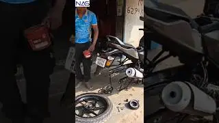 TVS RIDER TOP MODEL FULL SERVICE HAR EK PROCESS KIT INSTALL OIL CHANGING #RAUF